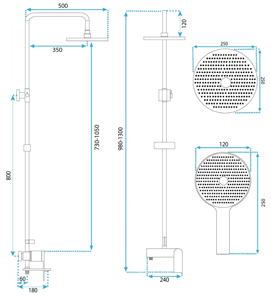 Комплект за душ REA AVALON Titanium