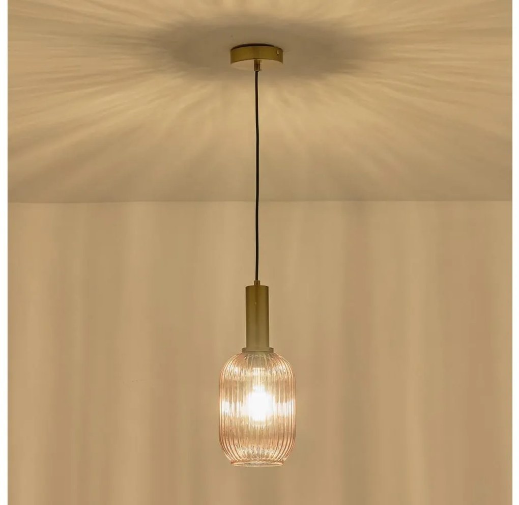 Пендел 1xE27/15W/230V кафяв Ø 13 см