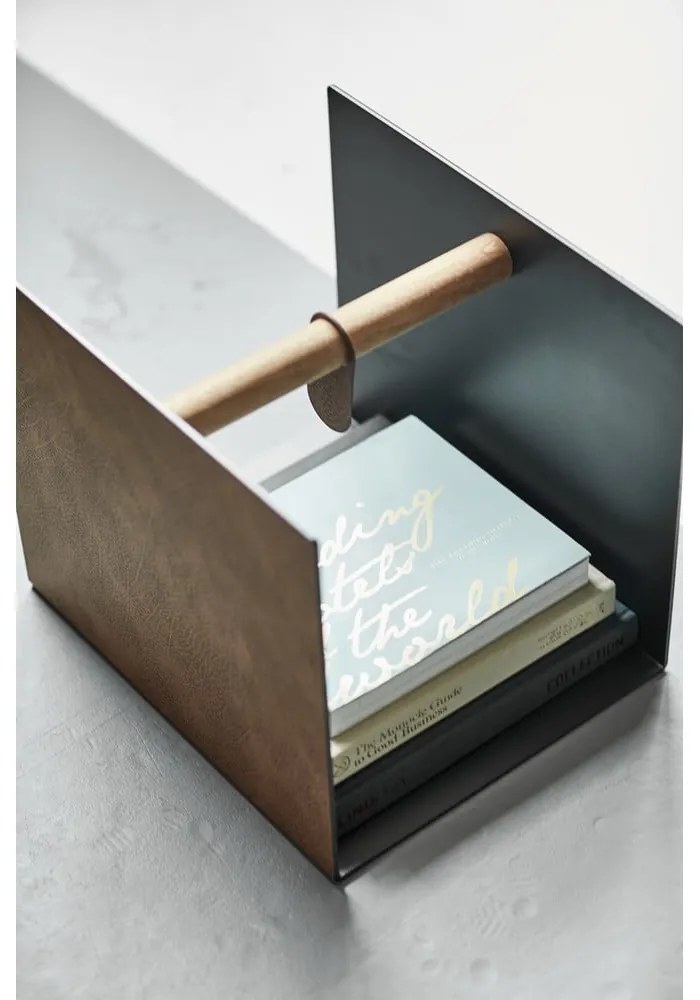 Декоративна метална кутия за съхранение от еко кожа в черен и естествен цвят 32x38x31 cm Bull – LIND DNA