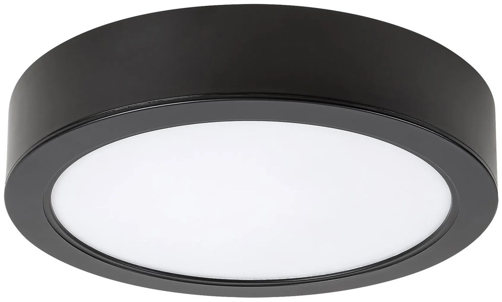 RABALUX Shaun2, indoor round surface mounted lamp, black plastic lamp with white plastic shade, 15W, with shade: 1450lm, without