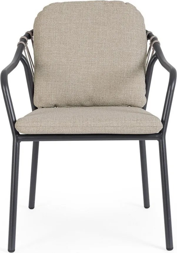 Светлокафяв метален градински стол Edvige – Bizzotto