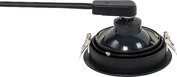 Модерен вграден прожектор черен регулируем - Coop 111 Honey