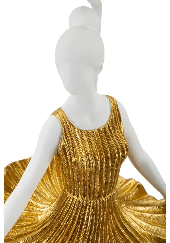 Бяло-златиста настолна лампа с текстилен абажур (височина 90,5 cm) Dancer – Mauro Ferretti