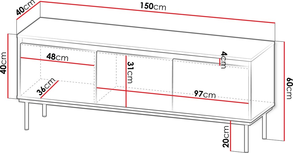 ТV шкаф Carmesi 3D-Mauro-Xriso