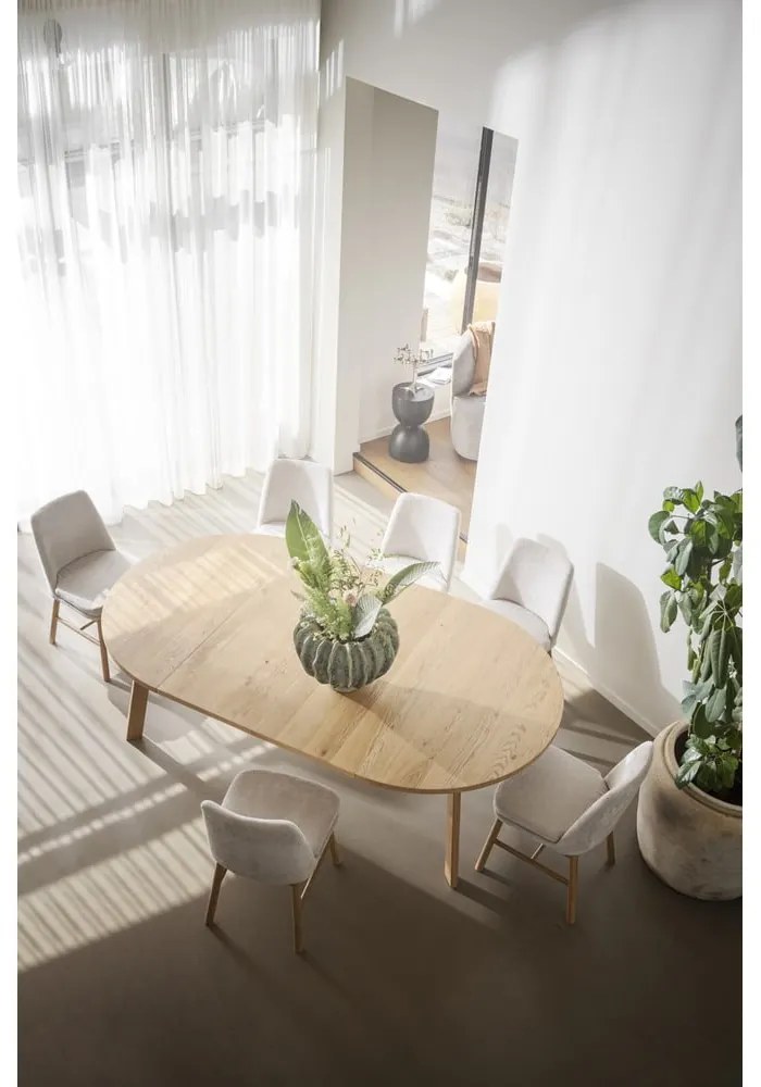 Кръгла сгъваема трапезна маса от декор от дъб в естествен цвят ø 130 cm Glenside – Rowico