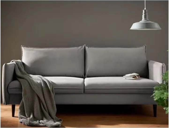 Сив кадифен диван 203 cm Juli – Ropez