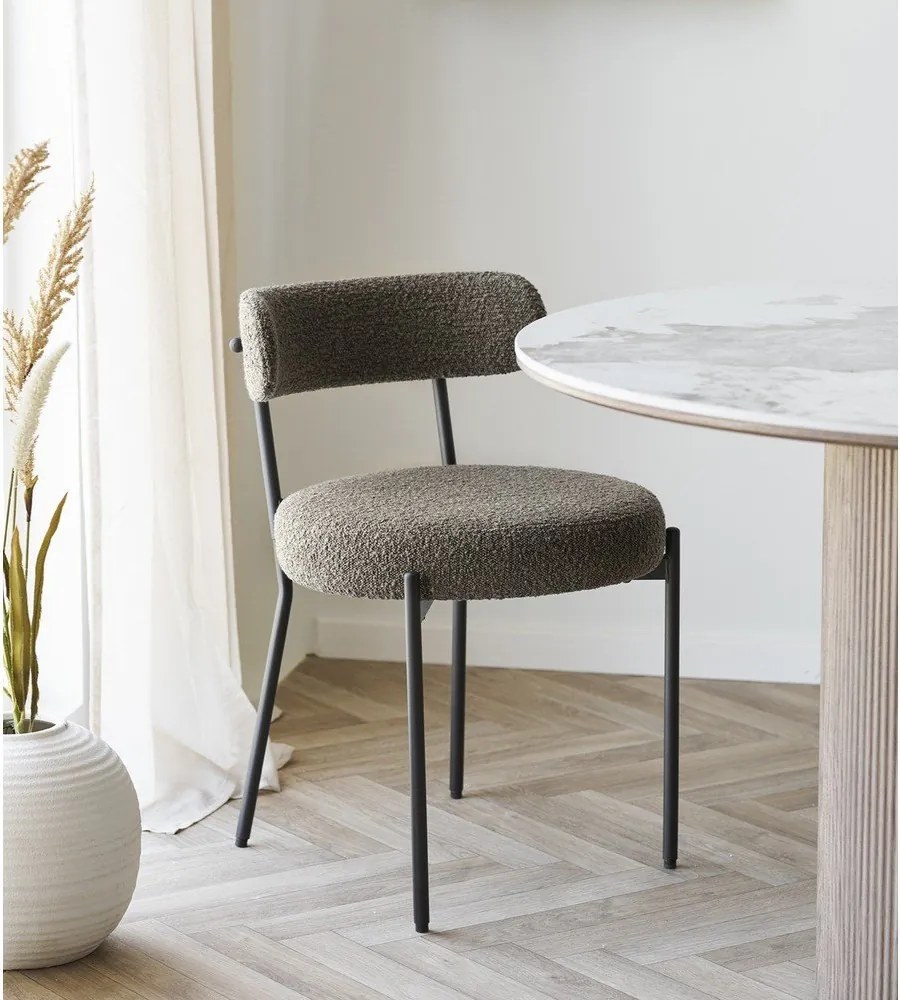 Кафяв тапициран трапезен стол Badalona – House Nordic