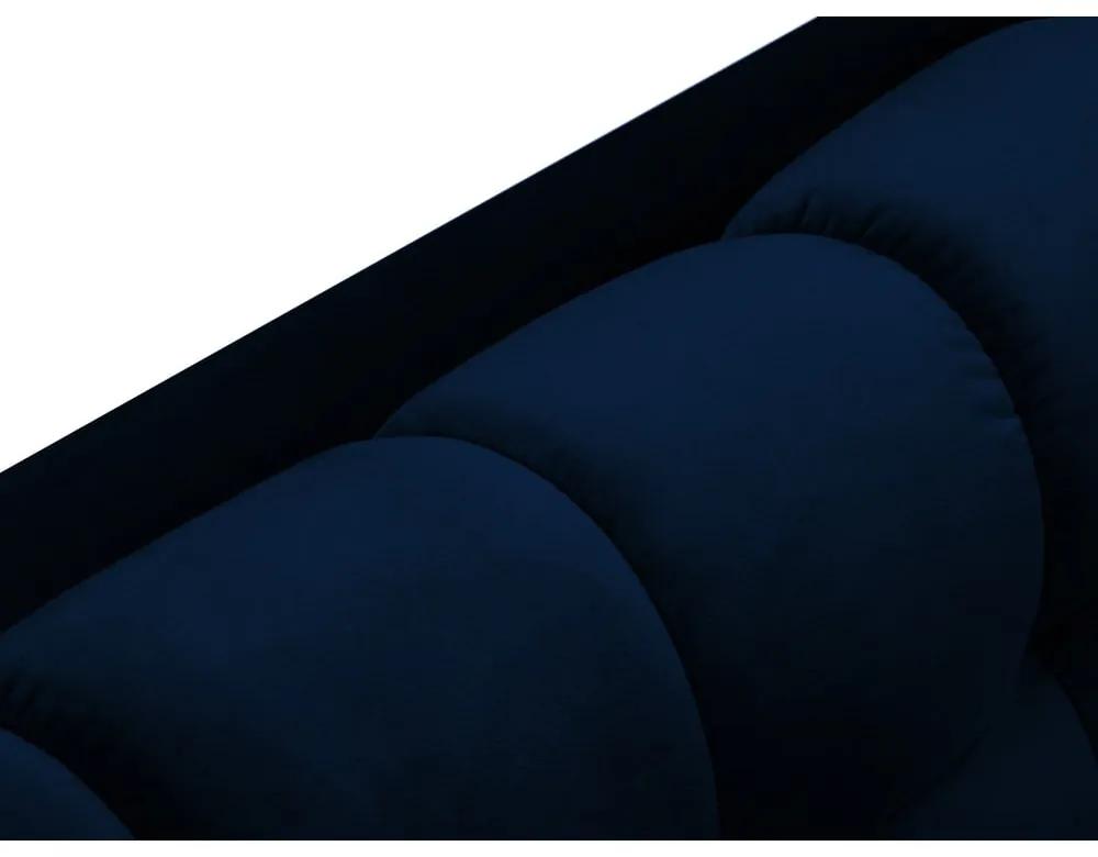 Тъмносин ъглов диван от кадифе , ляв ъгъл Bali - Cosmopolitan Design