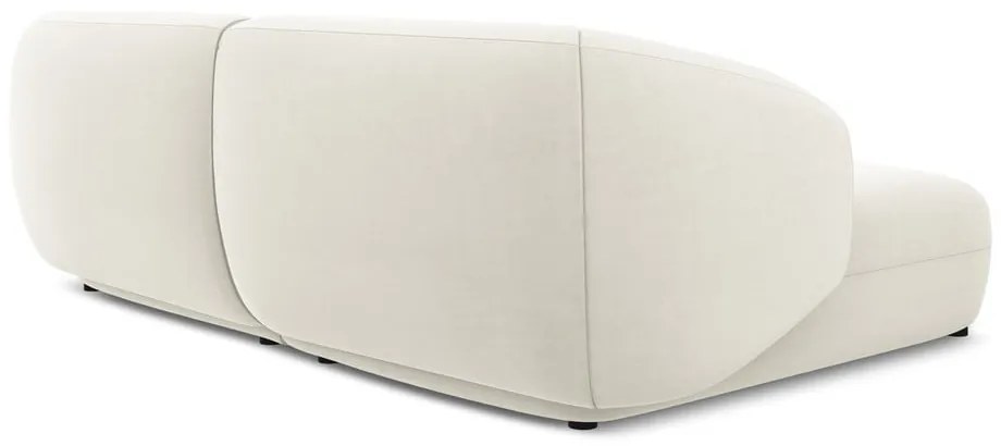 Бял кадифен ъглов диван (ляв ъгъл) Moana – Makamii