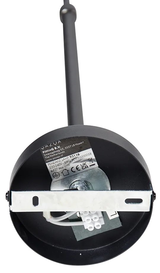 Интелигентна висяща лампа черна 4-светлина с Wi-Fi ST64 - Laser