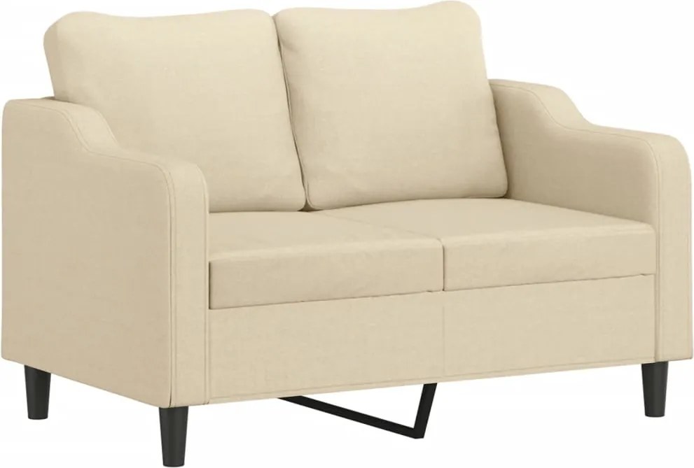 359353 vidaXL 2-местен диван, кремав, 120 см, текстил