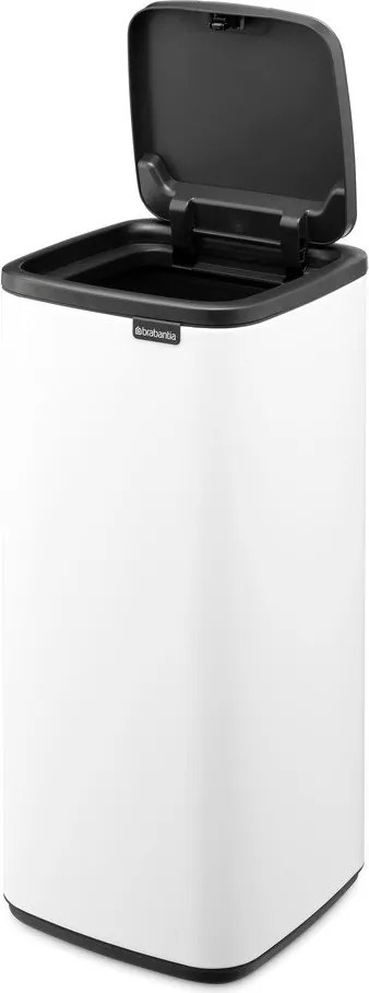 Бяло стоманено кошче за боклук отваряне с докосване 30 l Bo Touch – Brabantia