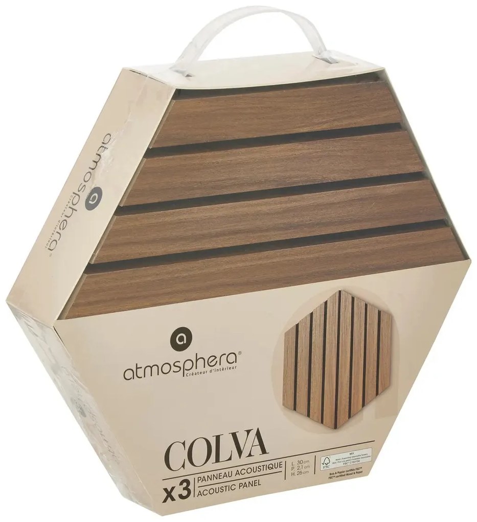Комплект декоративен панел atmosphera Colva, MDF, 30x26 cm, 3 бр - Бежов