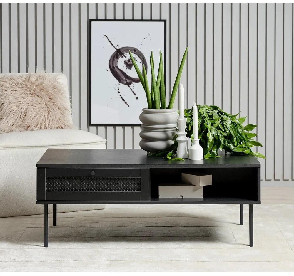 Черна масичка за кафе 60x110 cm Pensacola – Unique Furniture