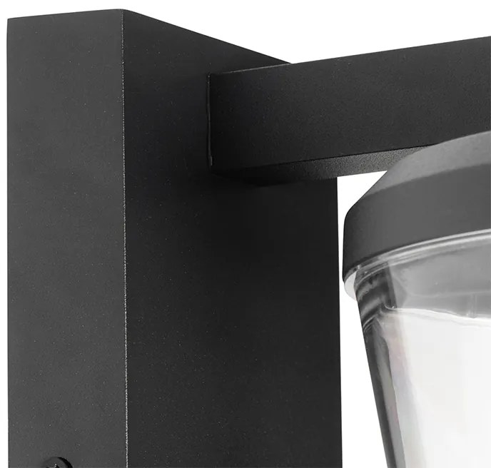 Външна стенна лампа черна IP44 с датчик за движение - Joren