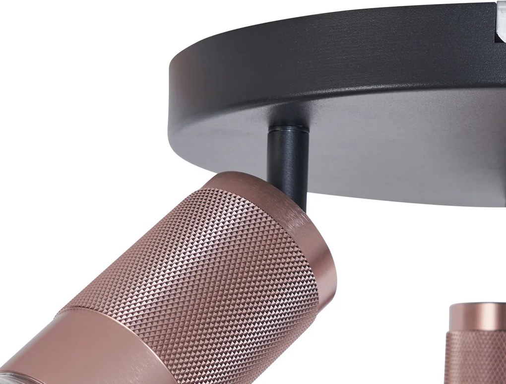 Кръгъл плафон тъмен бронз кръгъл 3-светлина регулируем - Veerle