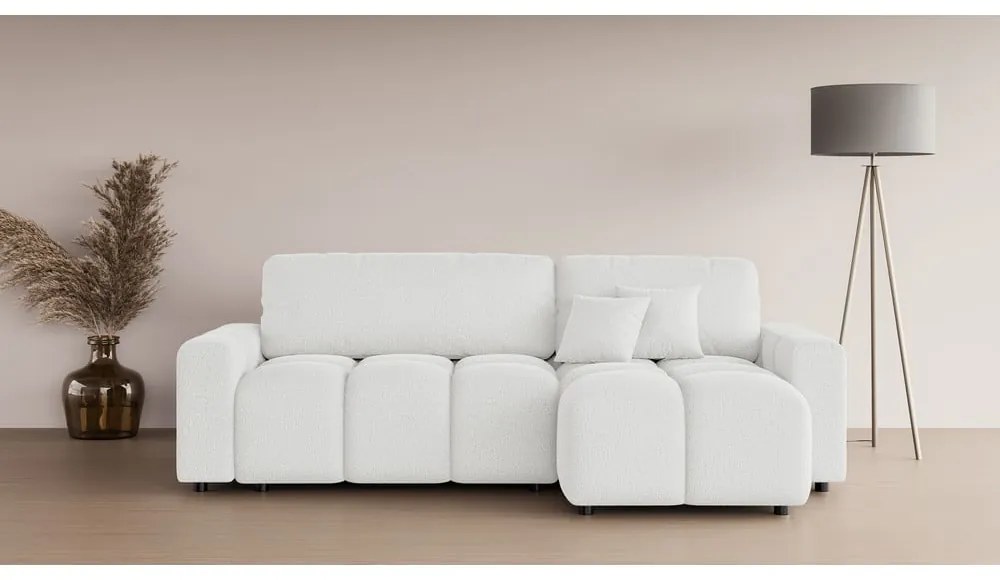 Бял разтегателен ъглов диван (променлив) Luki – Ropez