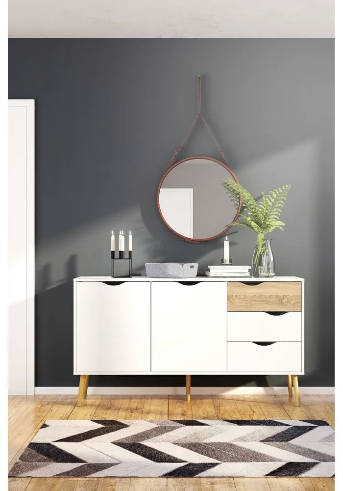 Бял скрин 147x82x39 cm Oslo – Tvilum