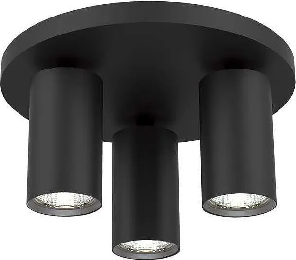 Кръгъл спот за таван LUX, черен, 3хGU10