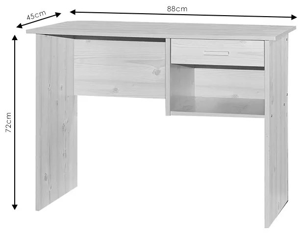 Work desk-chest of drawers Sophia pakoworld sonoma 116x57x72cm