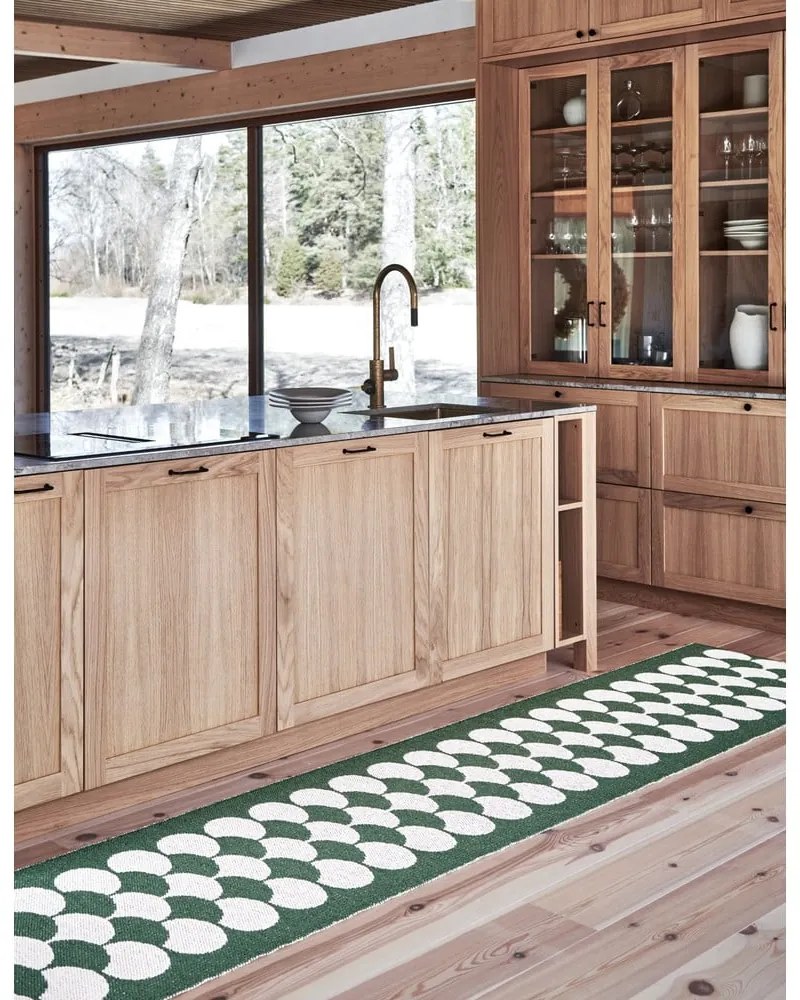 Зелена и кремава пътека за открито и закрито 70x250 cm Poppy Oregano – Pappelina