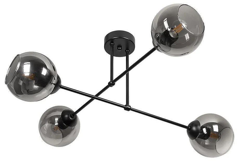 Плафон КОМПАС G, черен/сив, 4xE27