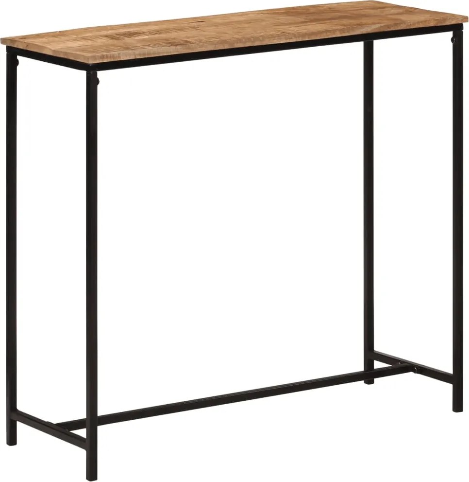 371967 vidaXL Конзолна маса, 80x30x74 cм, мангово дърво масив и желязо