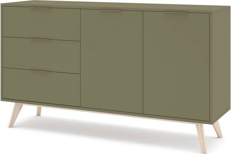 Зелен матов скрин 140x81x40 cm Campus – Marckeric