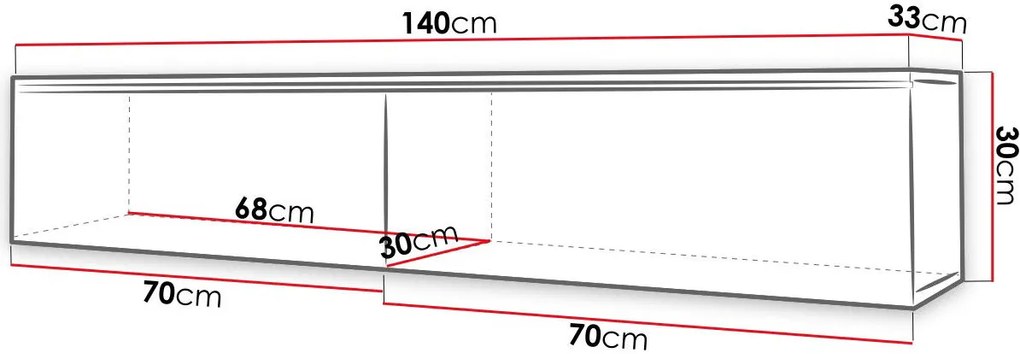 TV шкаф Dalia-Natural-Black Glossy