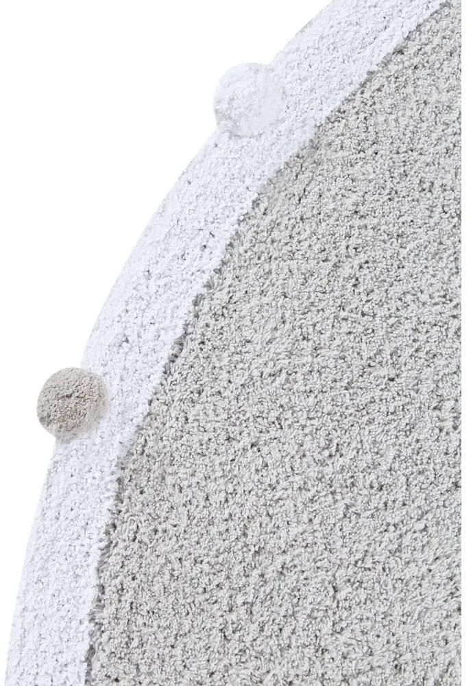 Светлосив ръчно изработен памучен детски килим подходящ за пране ø120 cm Bubbly – Lorena Canals