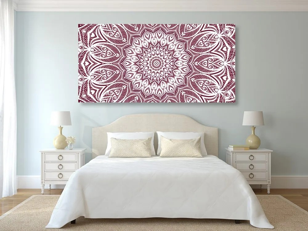 Картина на платно – Мандала хармония на розов фон
