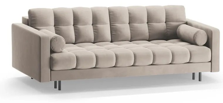 Бежов кадифен разтегателен диван с място за съхранение 222 cm Bali – Cosmopolitan Design