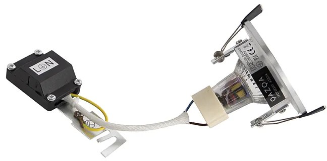 Комплект от 6 модерни вградени прожектора стоманени кръгли IP44 - Xena