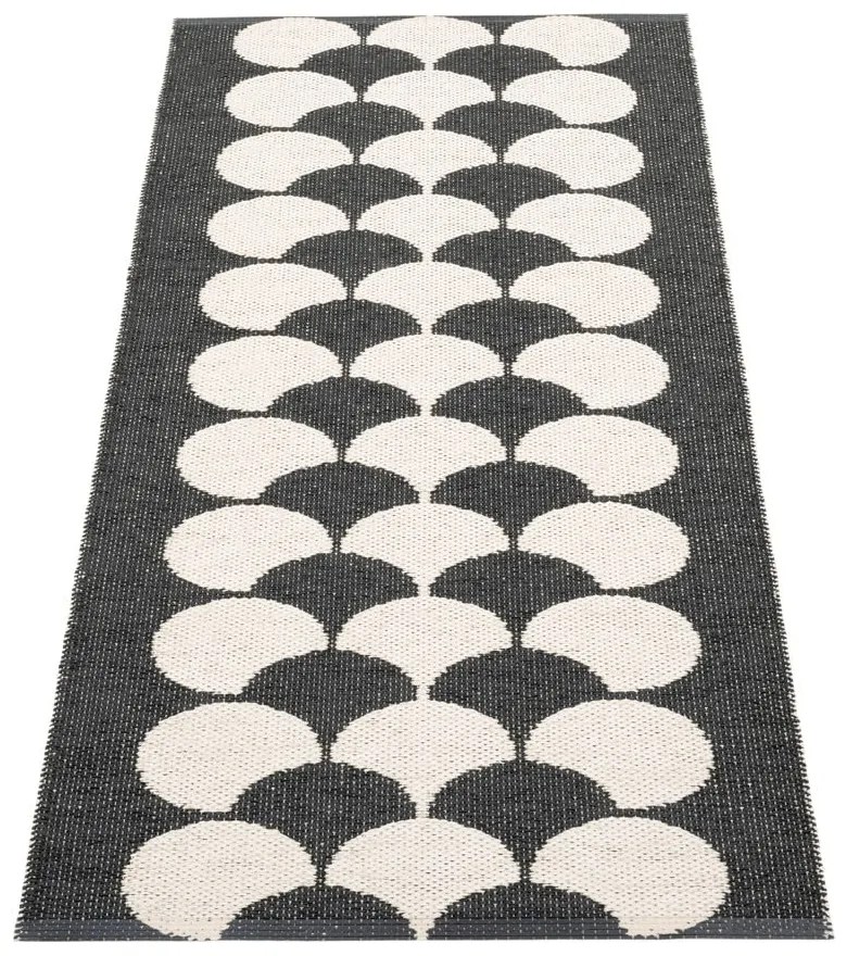 Черна и кремава пътека за открито и закрито 70x150 cm Poppy Black Vanilla – Pappelina