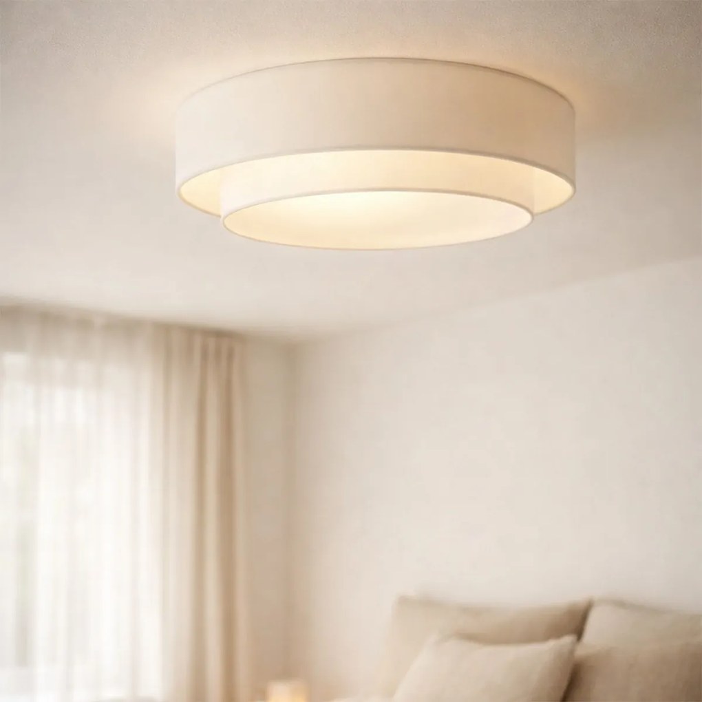 Модерна таванна лампа бяла 50 см 3-светлини - Drum Duo