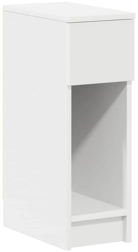 858695 vidaXL Нощно шкафче с чекмедже в бяло 20x36x60 cm