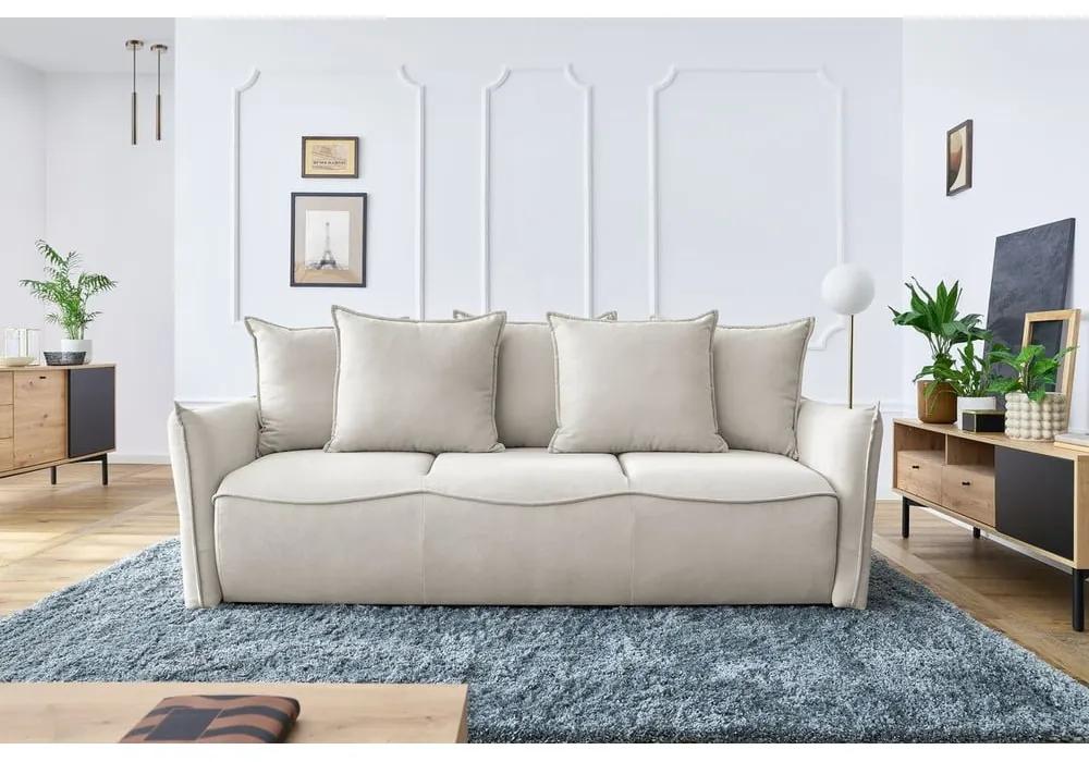 Кремав разтегателен диван 226 cm Leon - Bobochic Paris