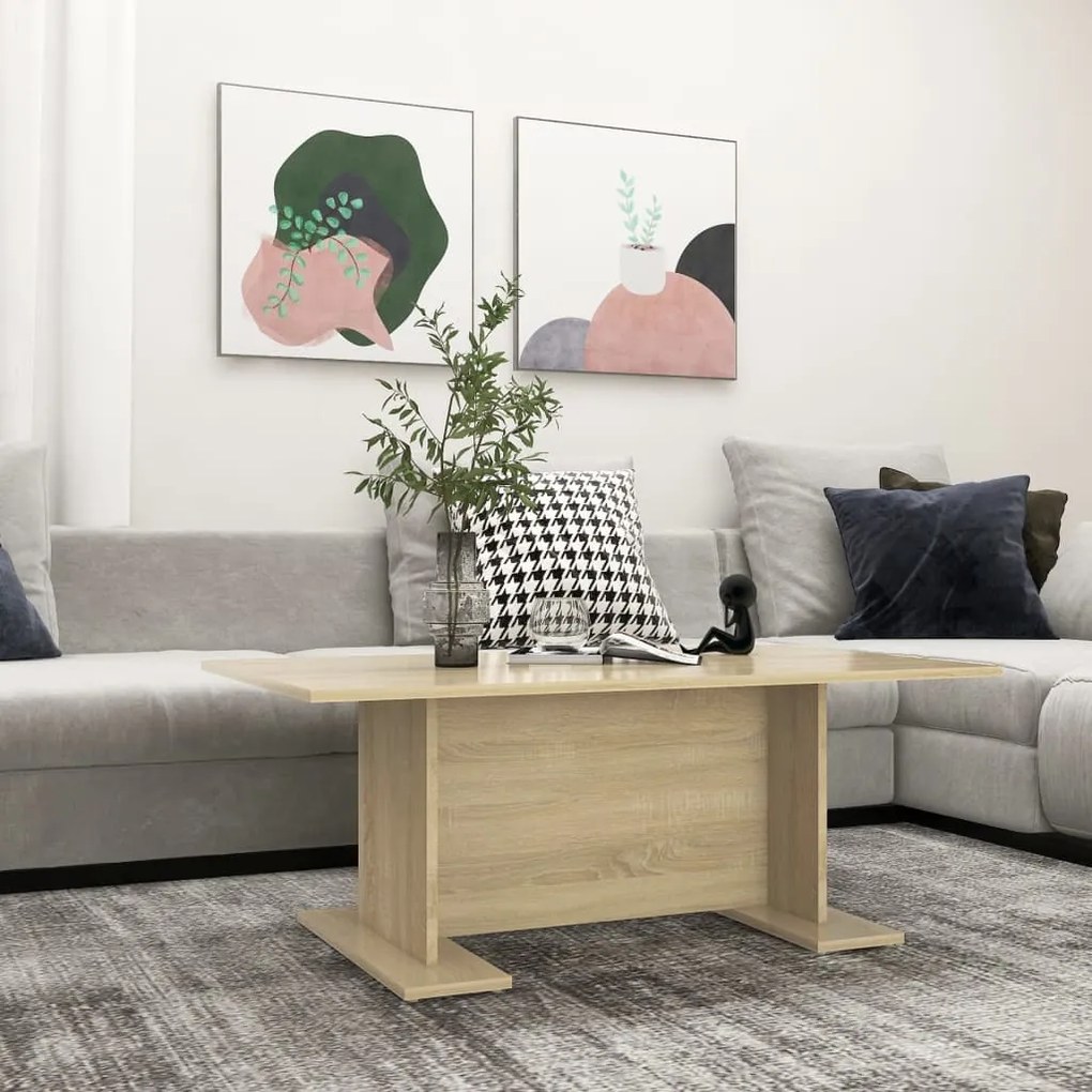 806843 vidaXL Маса за кафе, дъб сонома, 103,5x60x40 см, инженерно дърво