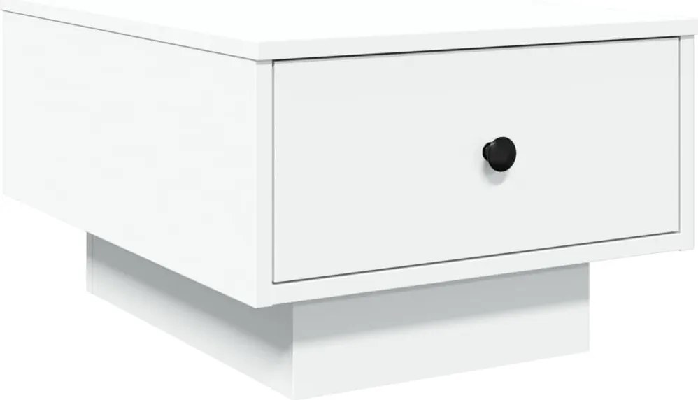 848080 vidaXL Кафе маса, бяла, 60x45x31 см, инженерно дърво