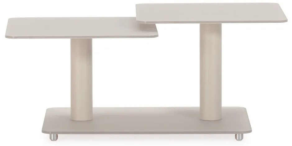 Кремава стъклена масичка за кафе 54x115 cm Elvi – Marckeric