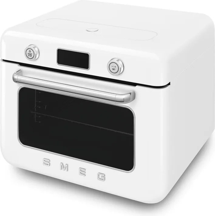 Мини фурна с комбинирана пара Smeg COF01WHEU, 1800 W, 10 функции, LCD дисплей, 40-230C, Бяла