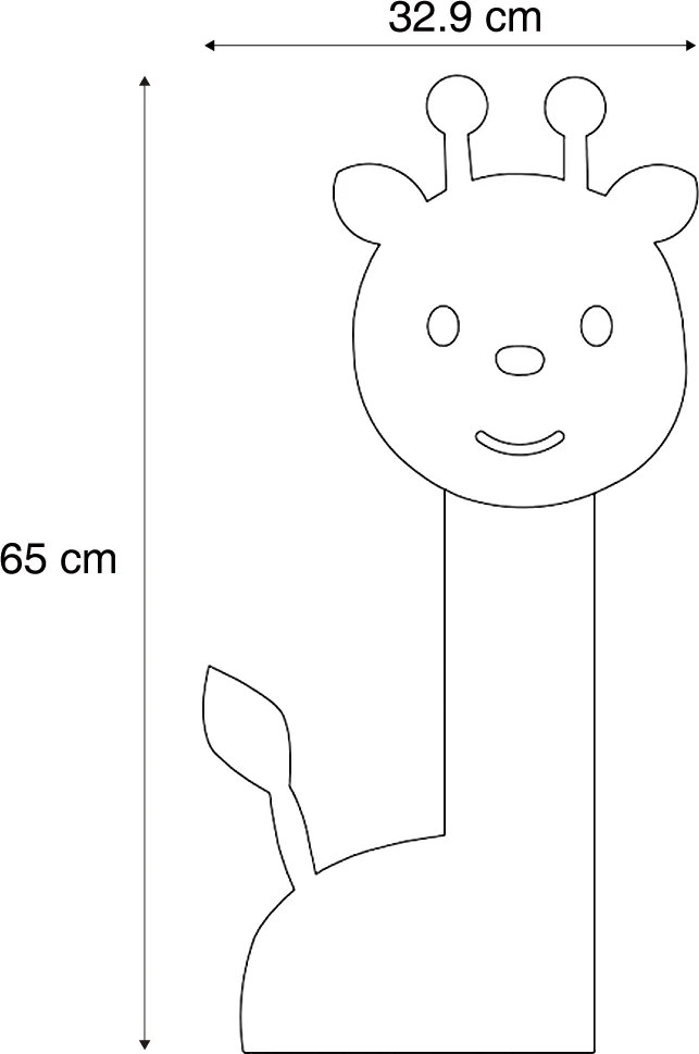 Детска стенна лампа бежова с LED 3-степенно димиране - Gigi the Giraffe