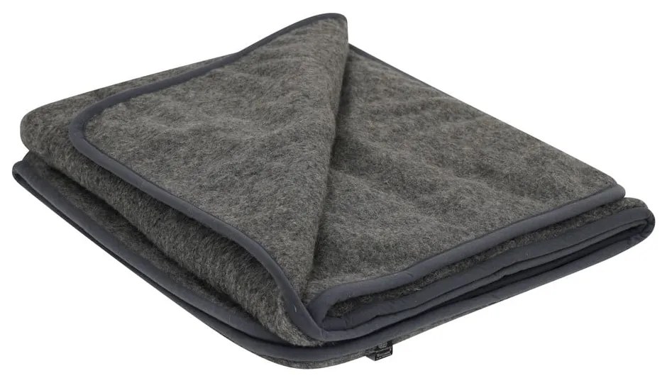 Тъмносиво одеяло от мериносова вълна , 130 x 170 cm - Native Natural