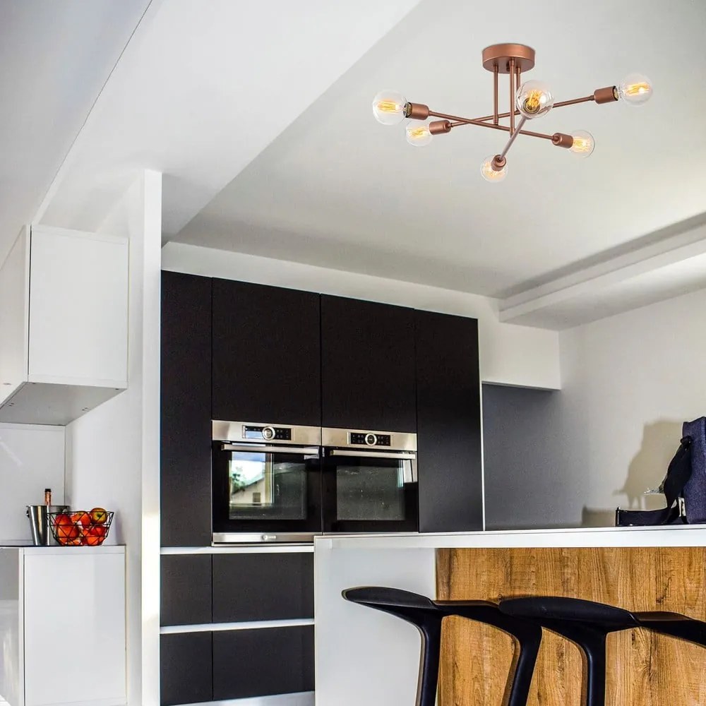 Осветително тяло за таван в бронзов цвят 64x64 cm Flower – Opviq lights