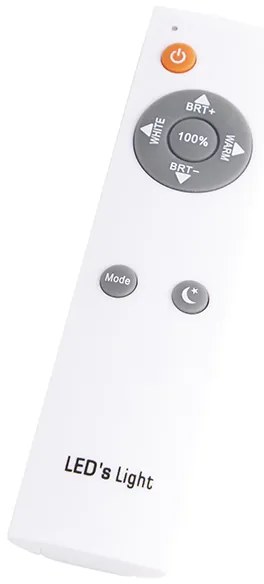 Таванна лампа бяла с LED и димер с дистанционно управление - Mane