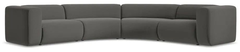Сив кадифен ъглов диван Ekahi – Makamii