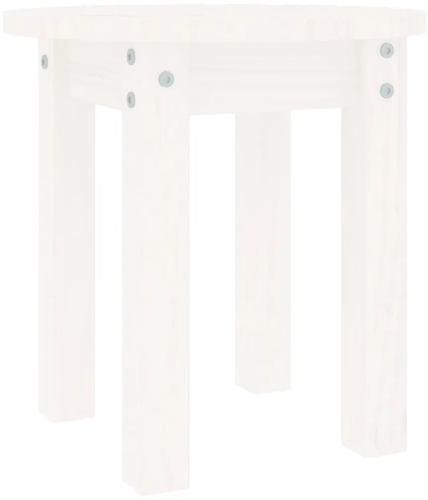 822338 vidaXL Кафе маса, бяла, Ø 35x35 см, борово дърво масив