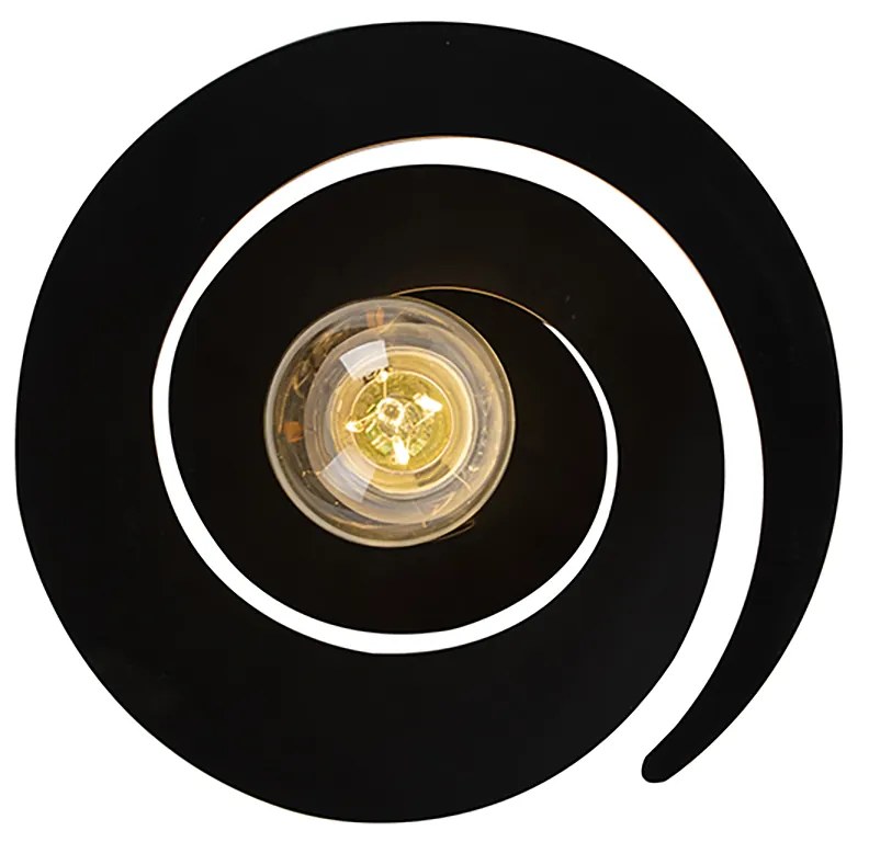 Интелигентна таванна лампа със спирална абажура черна с WiFi A60 - Scroll