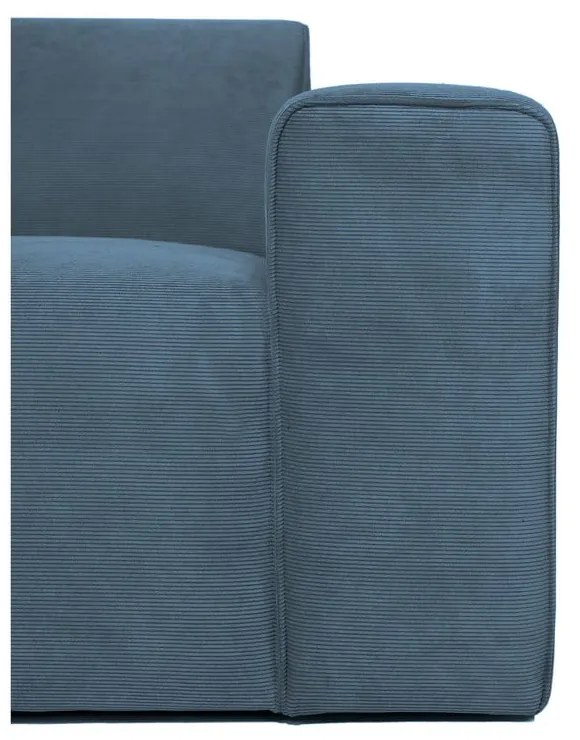 Син ъглов диван от рипсено кадифе (ляв ъгъл) Sting – Scandic