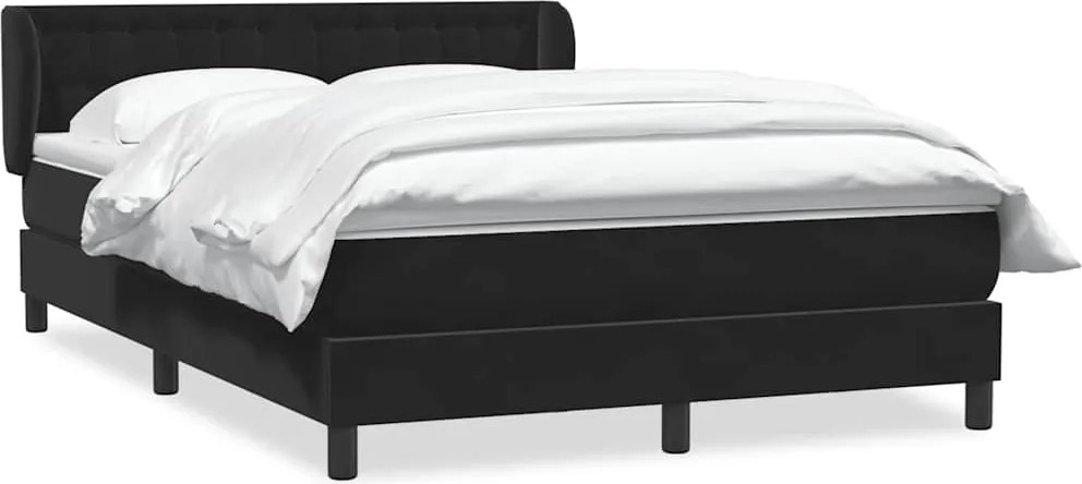3317861 vidaXL Боксспринг легло с матрак, черно, 140x210 см, кадифе